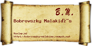 Bobrovszky Malakiás névjegykártya